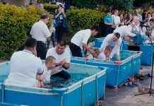 Más de 100 cadetes se bautizaron y entregaron su vida a Cristo en la escuela de policía